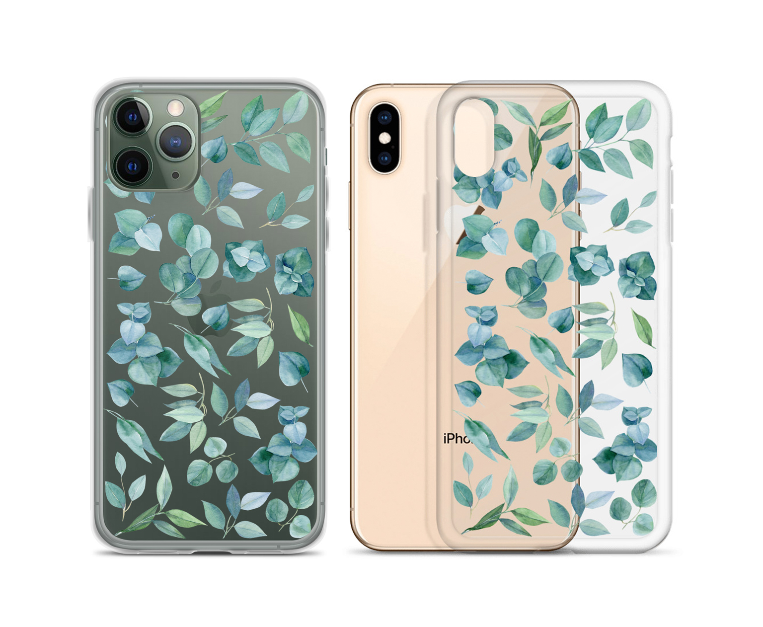 green leaf art phone case