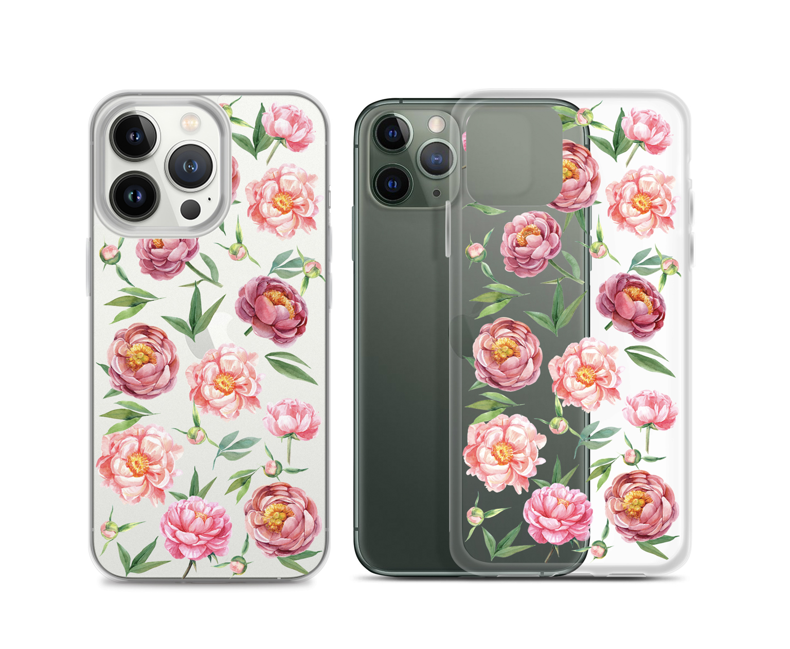 watercolour Maroon Peonies