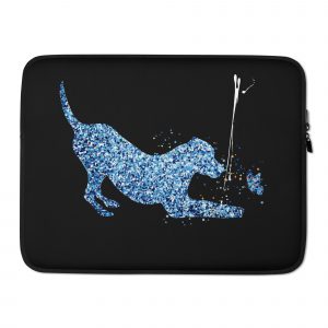 Dog and butterfly laptop sleeve