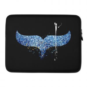 Blue fish tail art laptop sleeve
