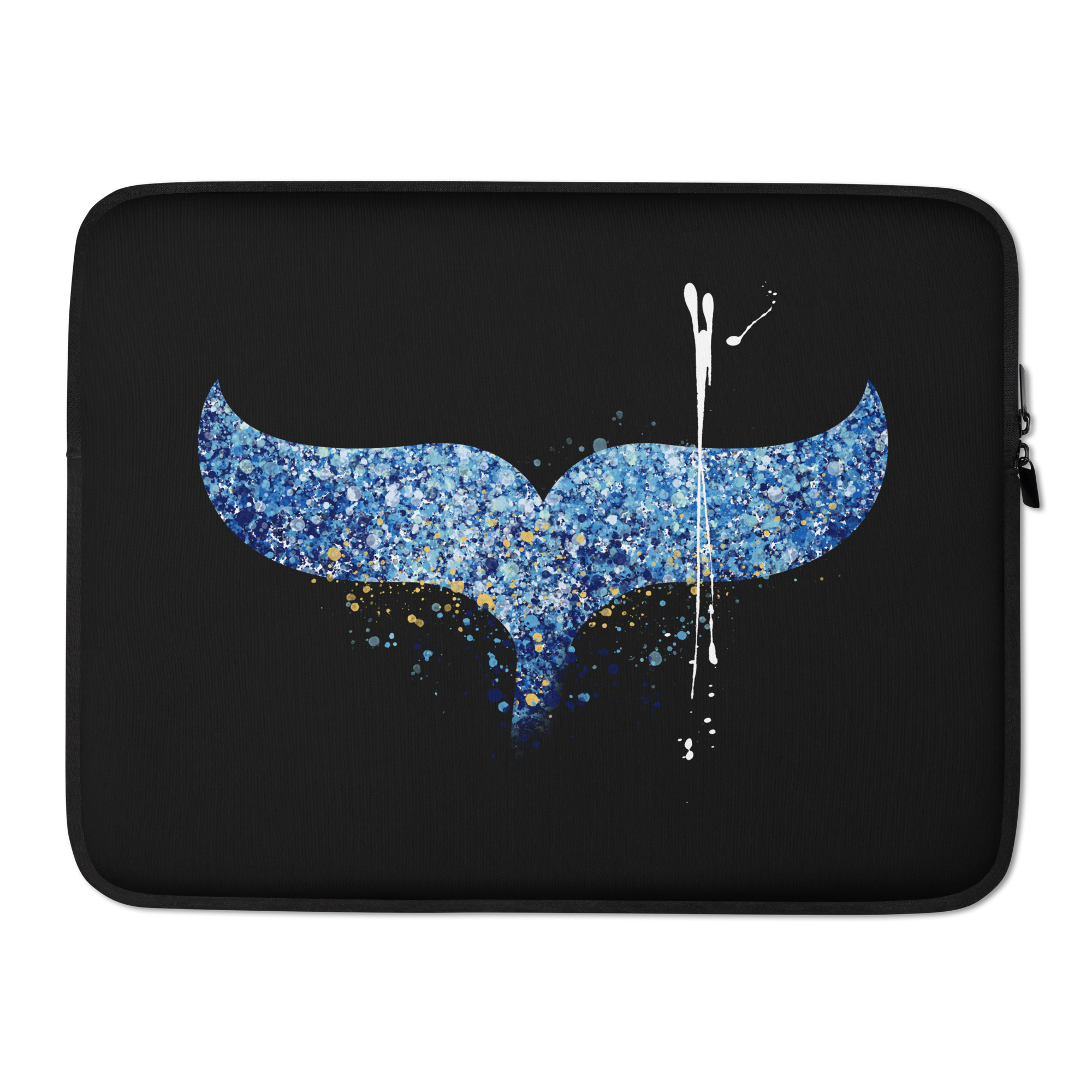blue fish tail art laptop sleeve