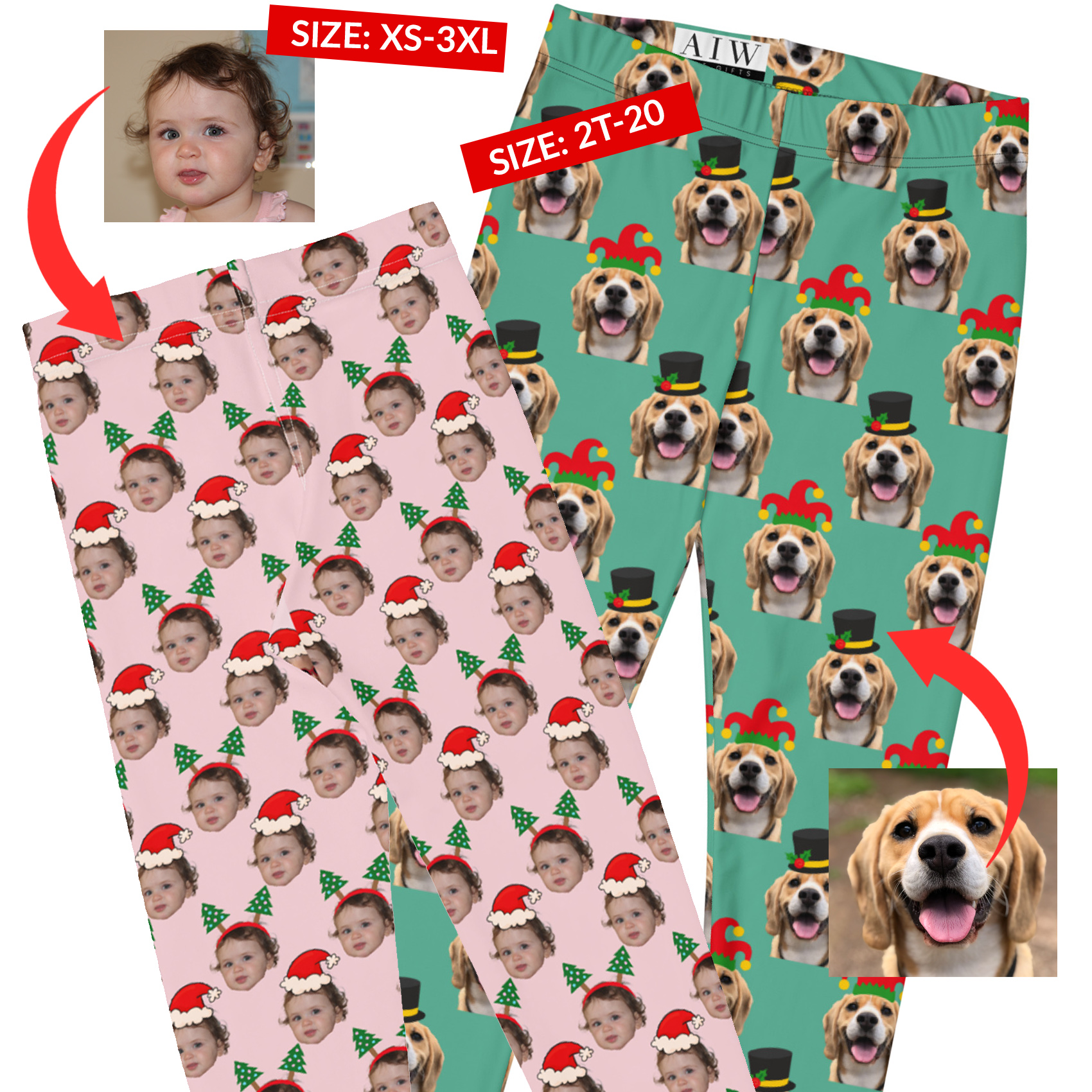 Christmas hat custom legging design-02