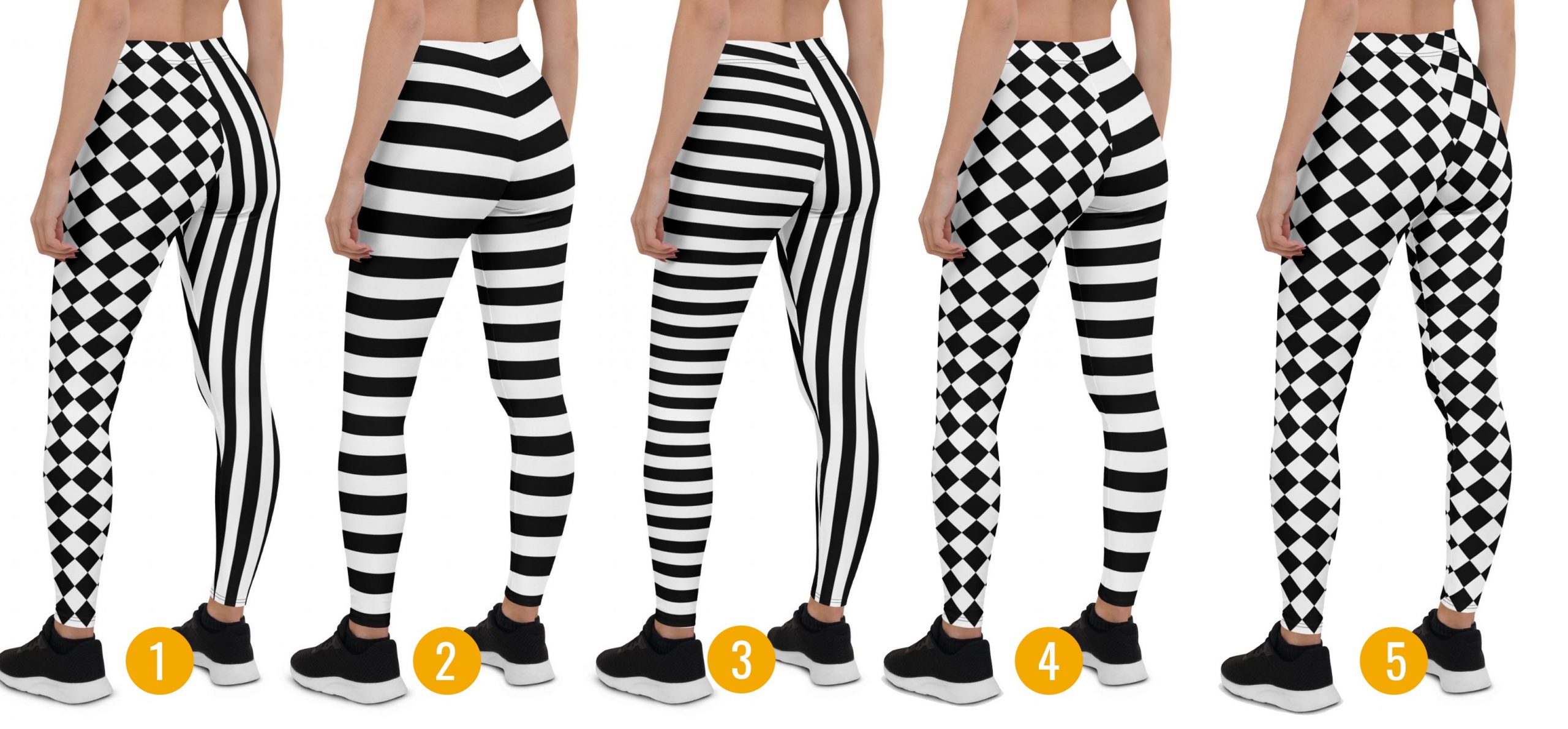 Harlequin Black White Costume legging