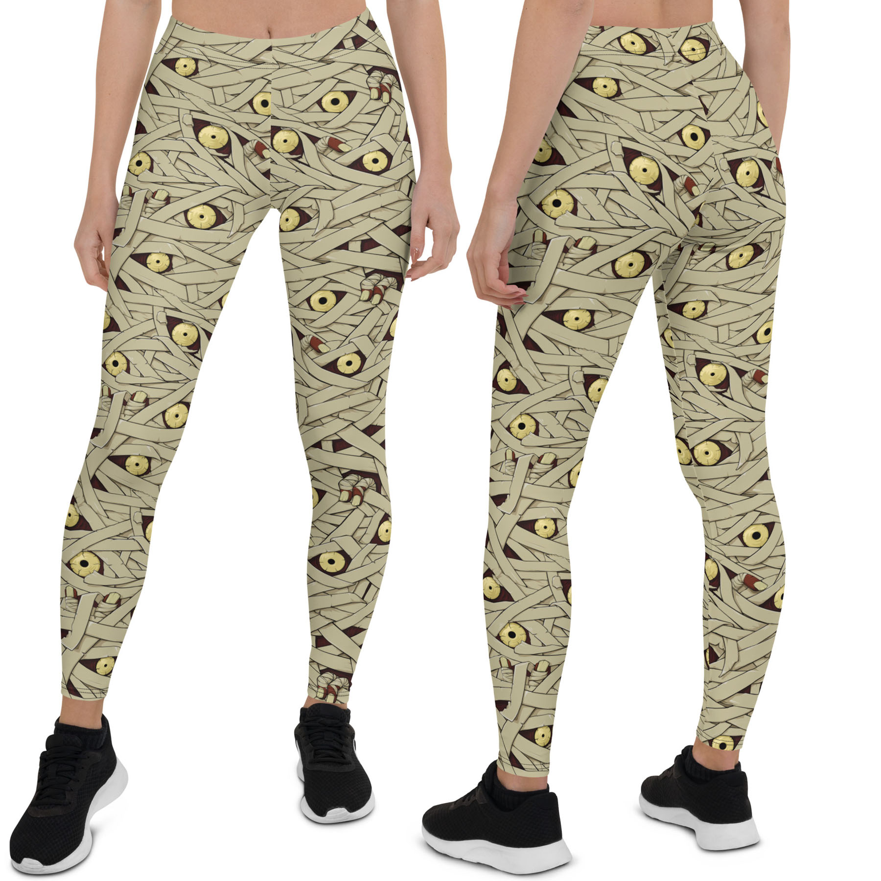 Mummy Pattern with monster zombie eyes legging