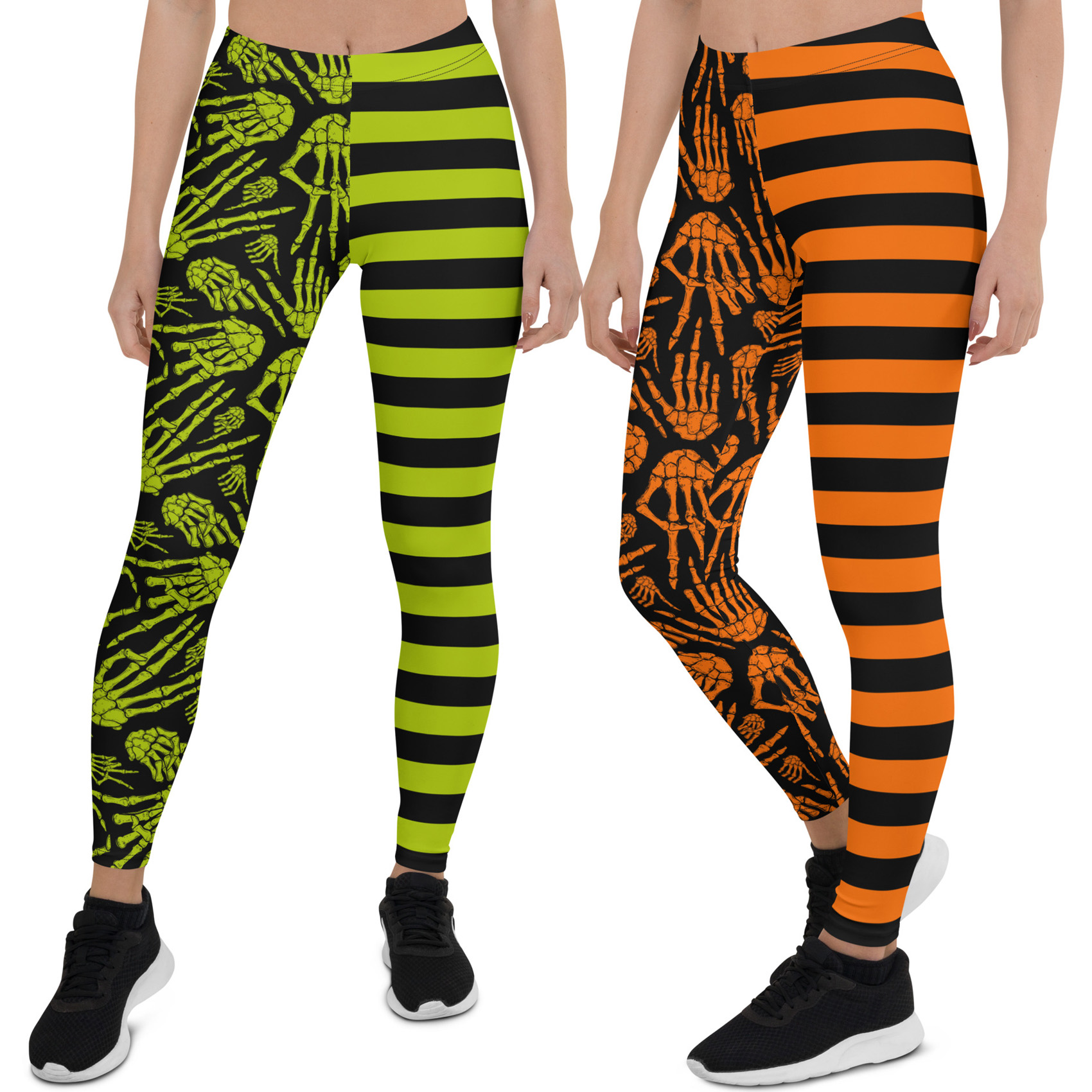 Skeletons strip line halloween legging