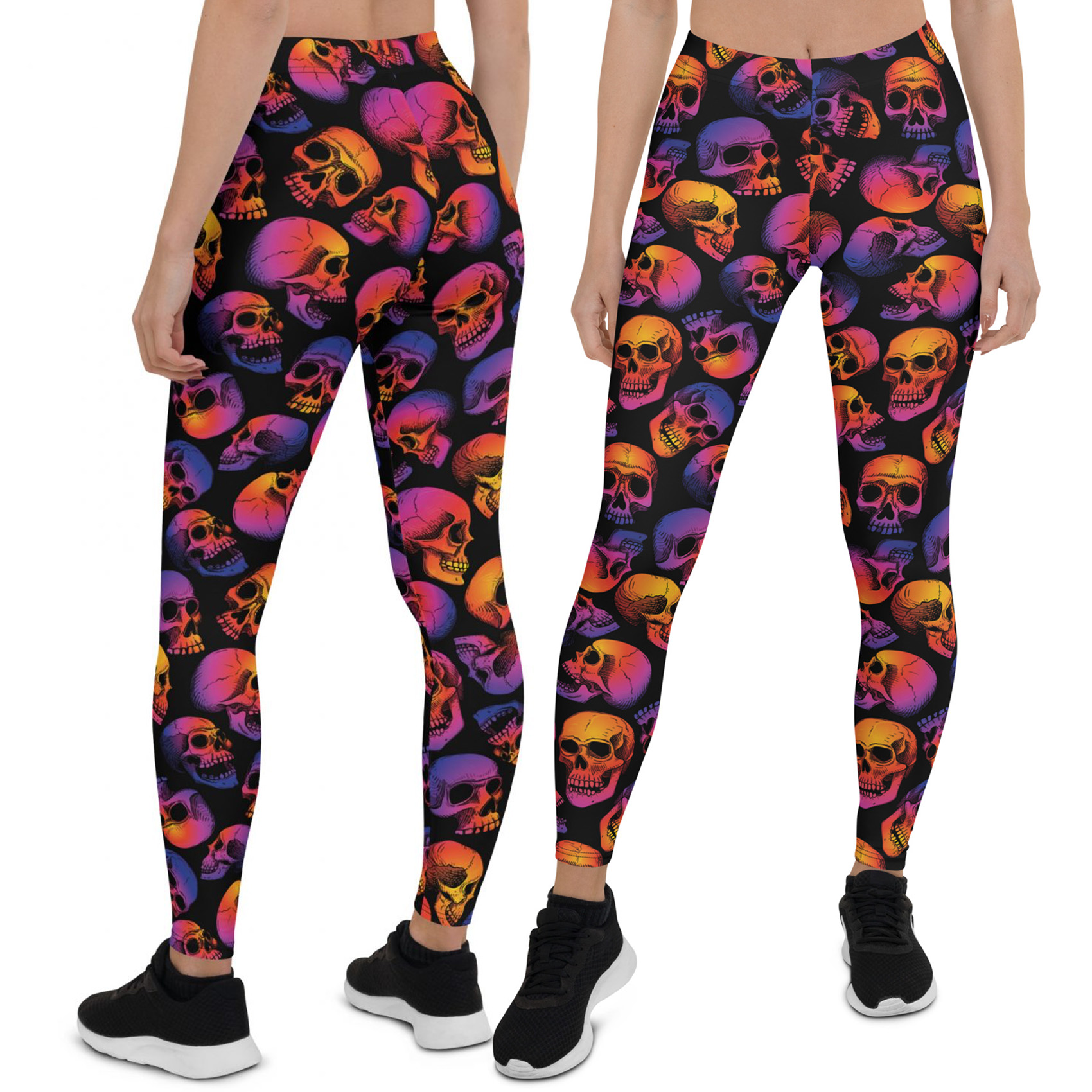 halloween colorful skull woman legging