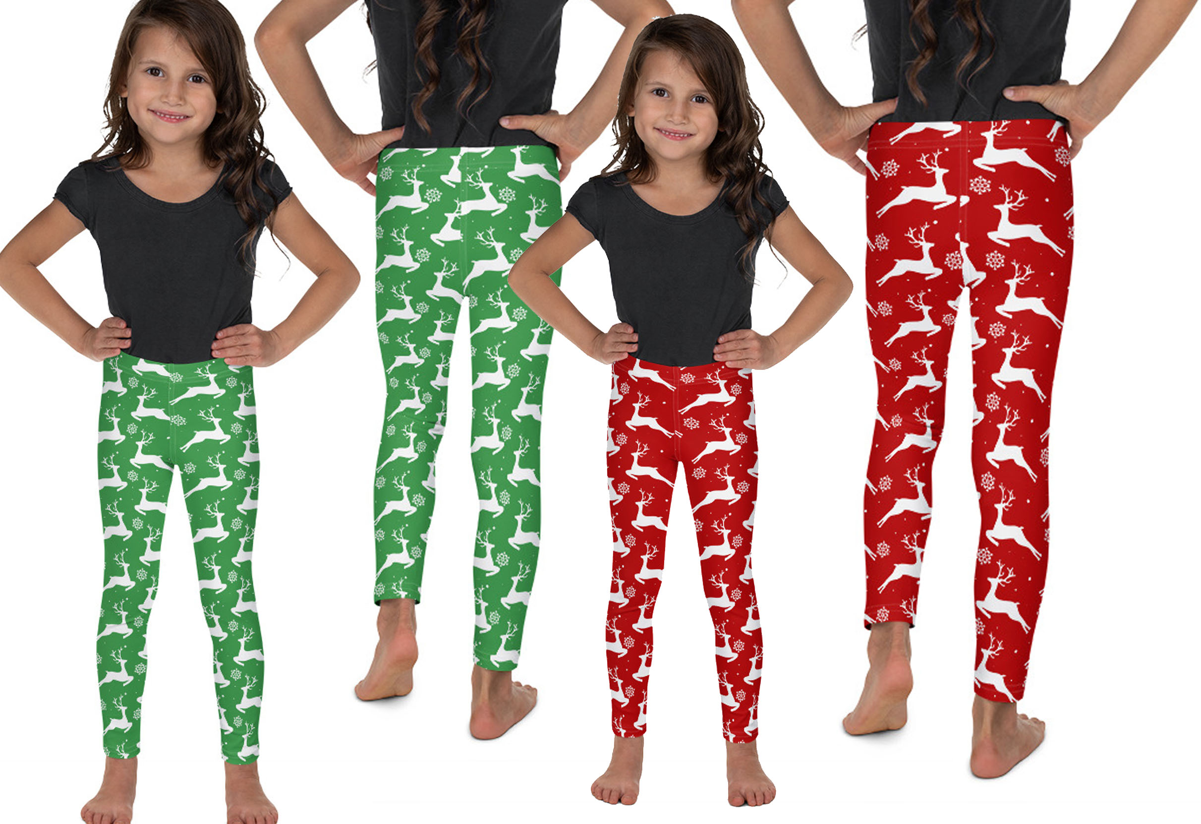 chrismas legging with deer pattern for kid