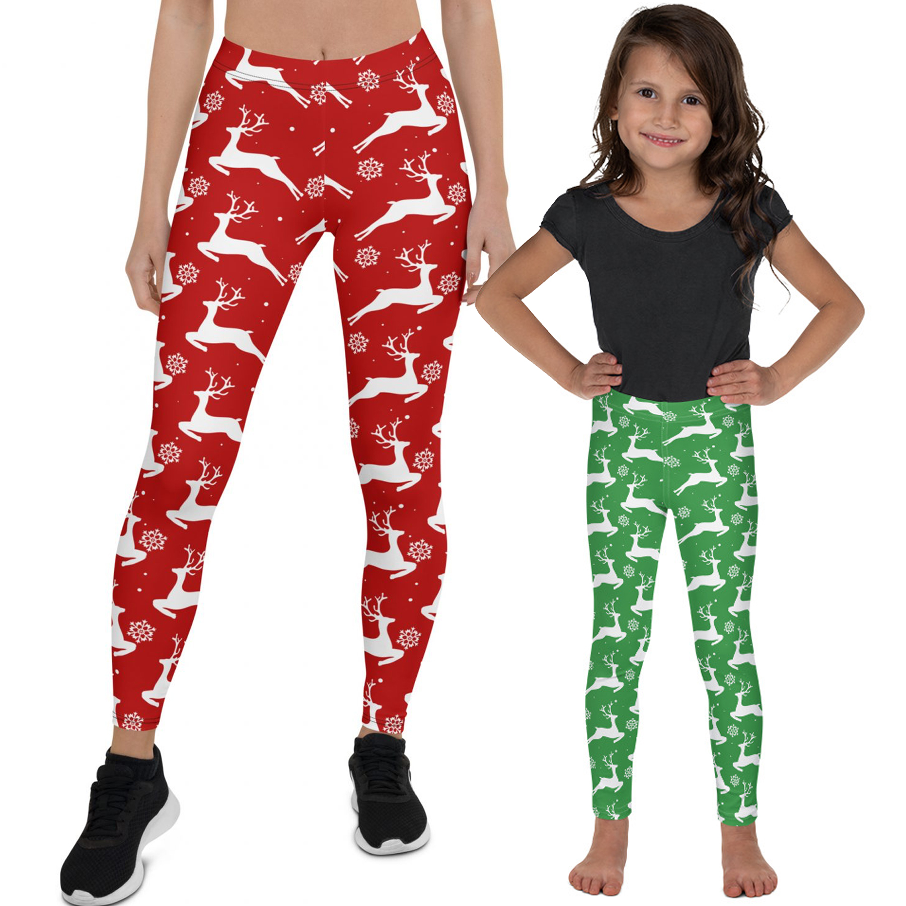 chrismas legging with deer pattern