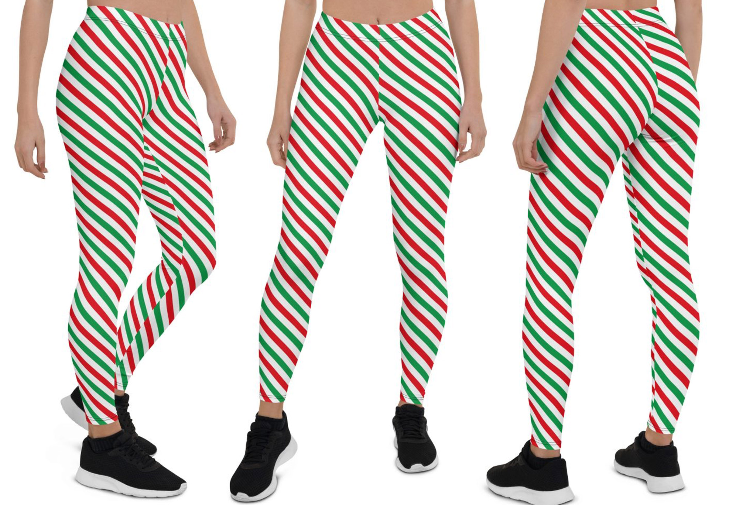 christmas stripe lines legging