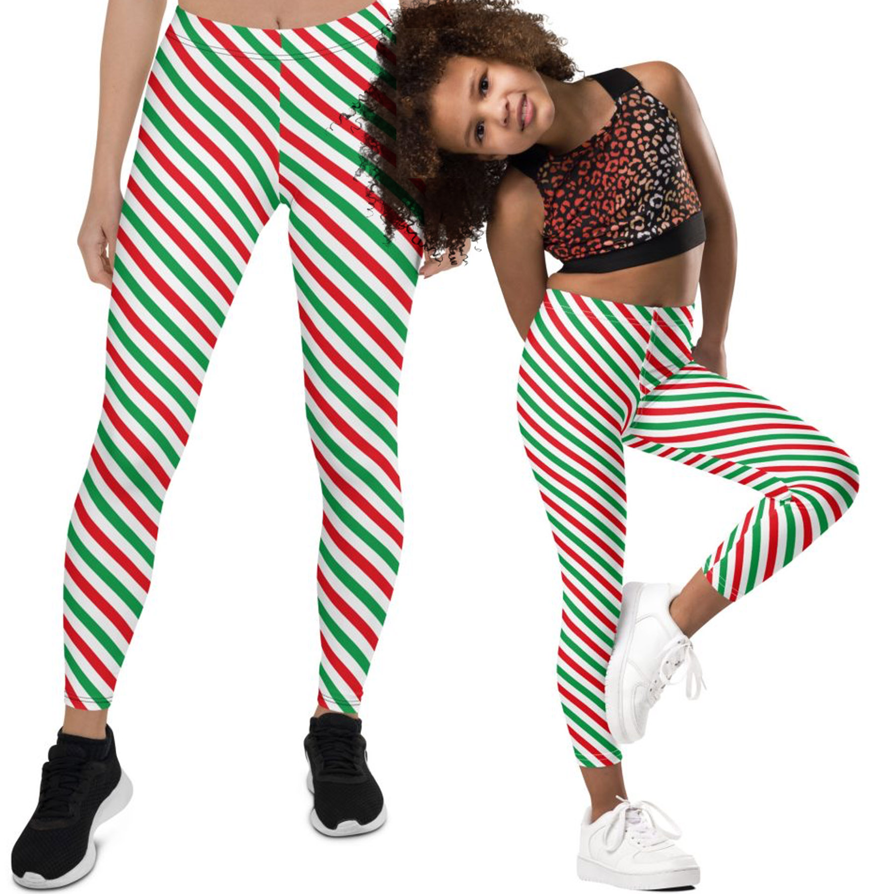 colorful stripe christmas legging