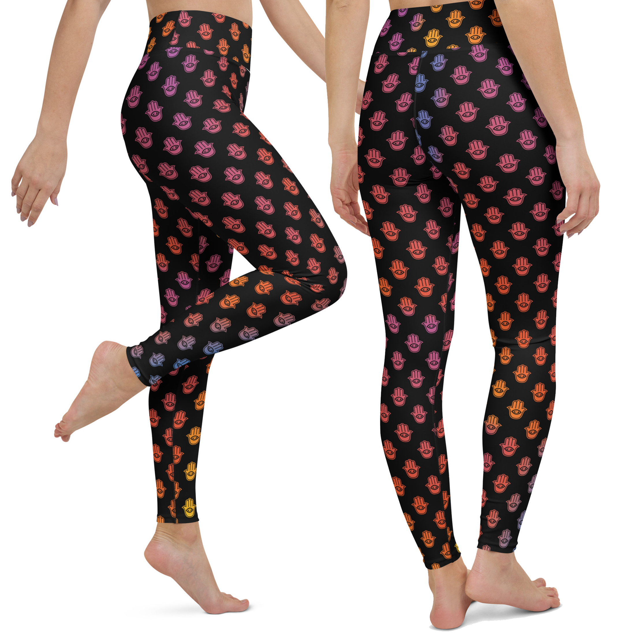 colourful hamsa hand legging