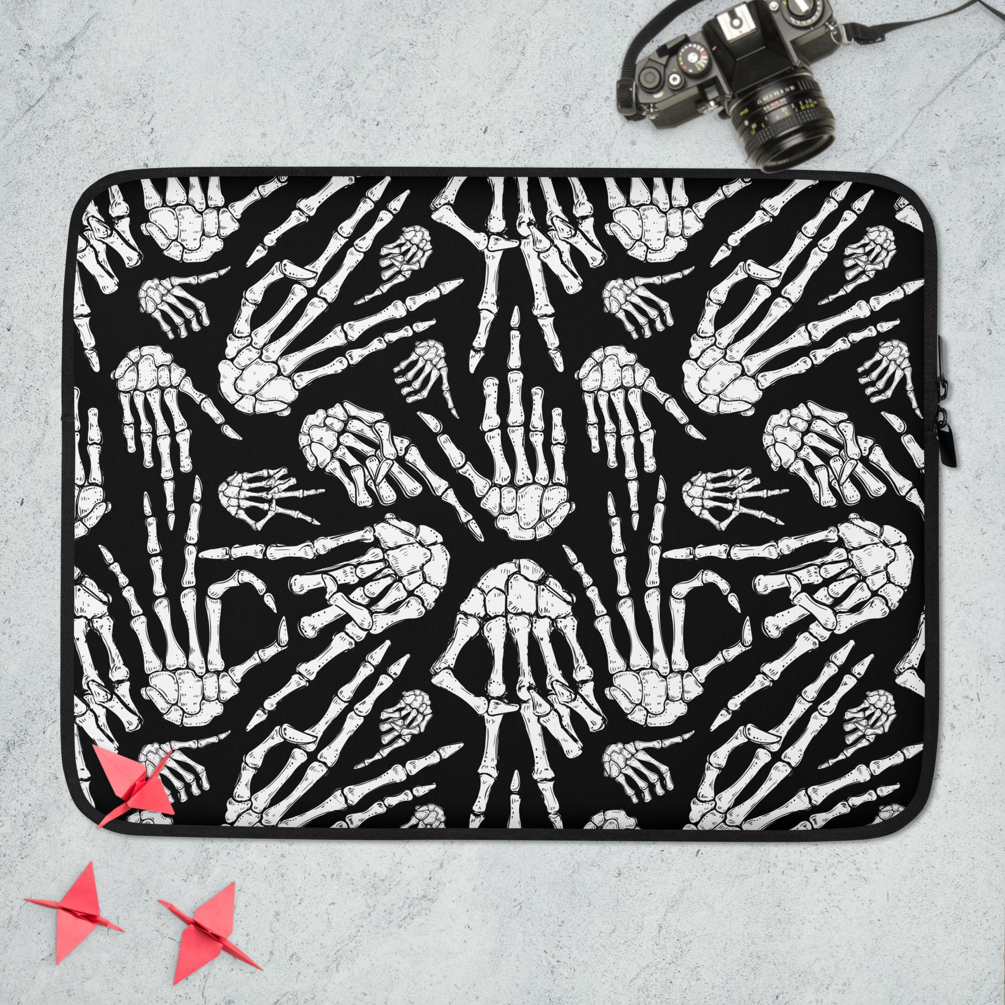 hand skeleton laptop sleeve