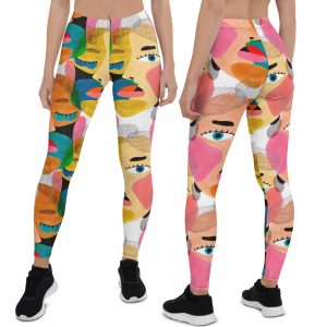 colorful abstract girl art Leggings