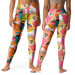 colorful abstract girl art Yoga Leggings