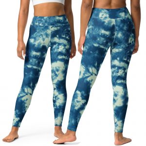Blue Tie Dye Yoga Leggings