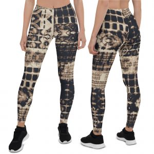 Brown abstract art Exercise Pants