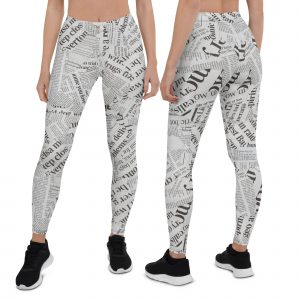 Newsprint Pattern Leggings