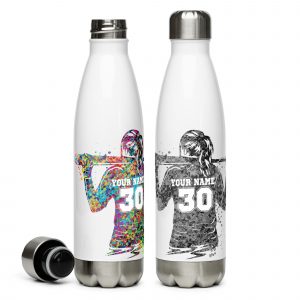 Personalized Female/Girl Baseball Player - Stainless Steel Water Bottle. (Copy)