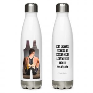 Custom Wrestling Singlet Collage Stainless steel water bottle