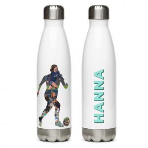 Female Soccer player Stainless steel water bottle