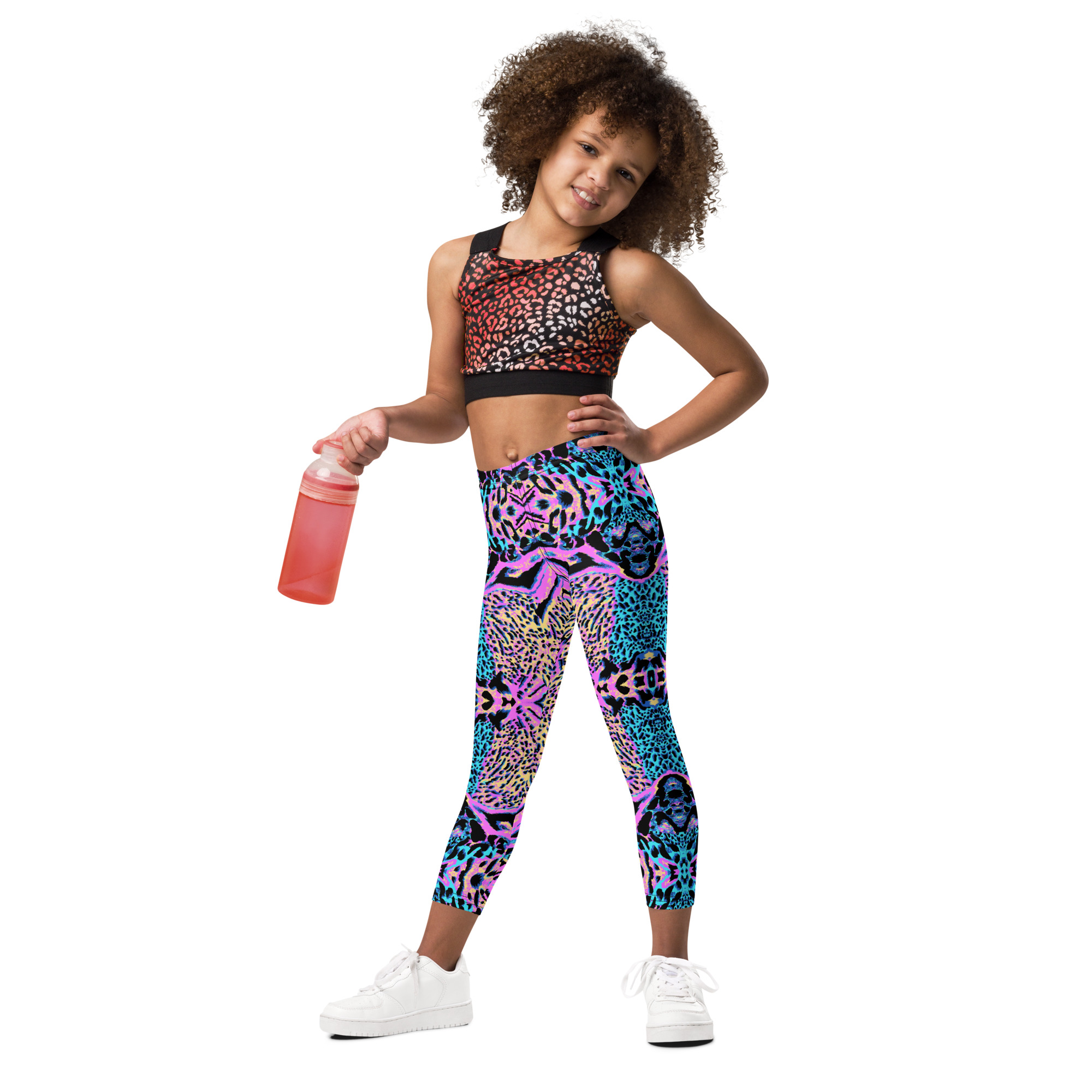 Neon Leopard Duo ColorStripe Zebra Set Mom & Kid Matching legging
