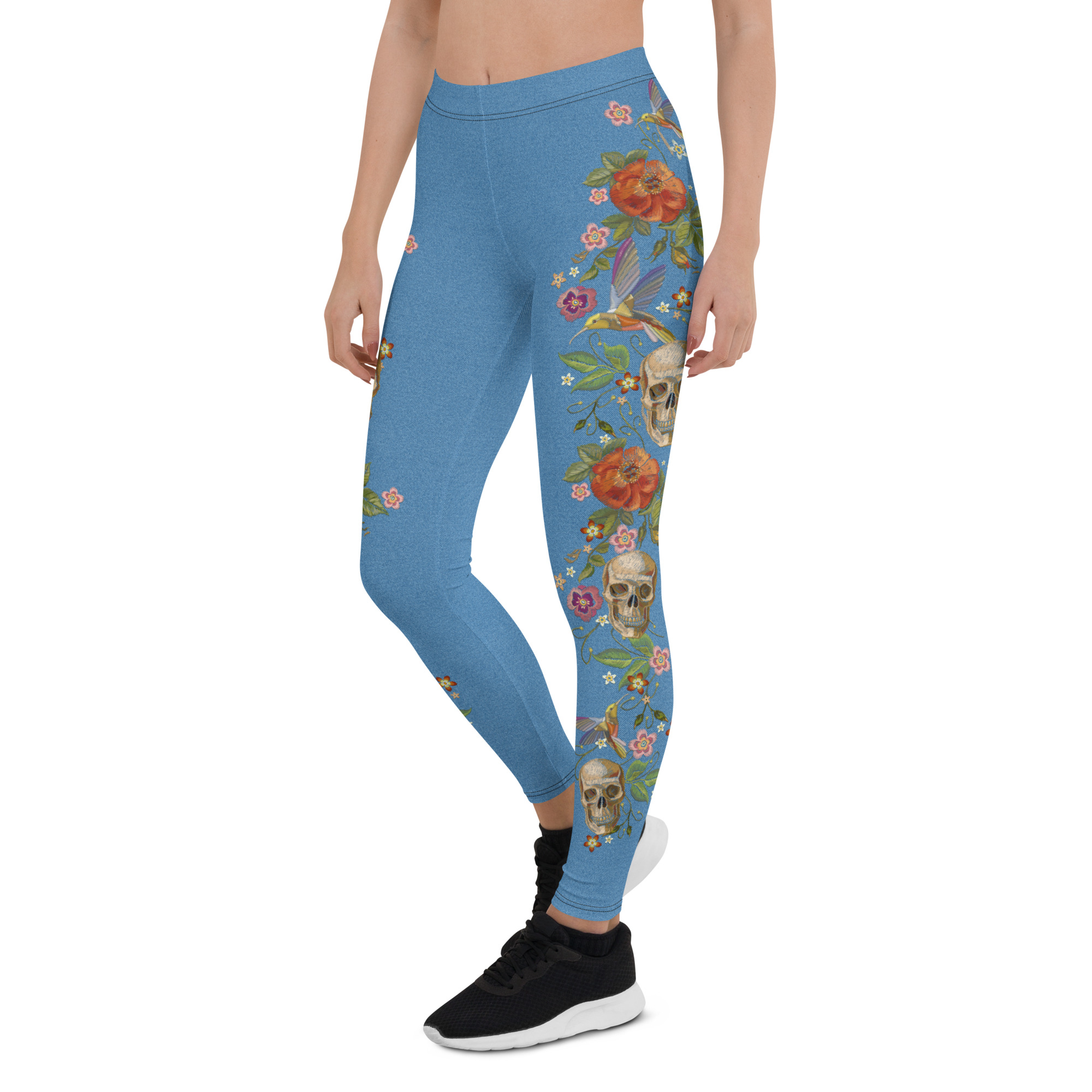 Floral Canvas Jeans Leggings