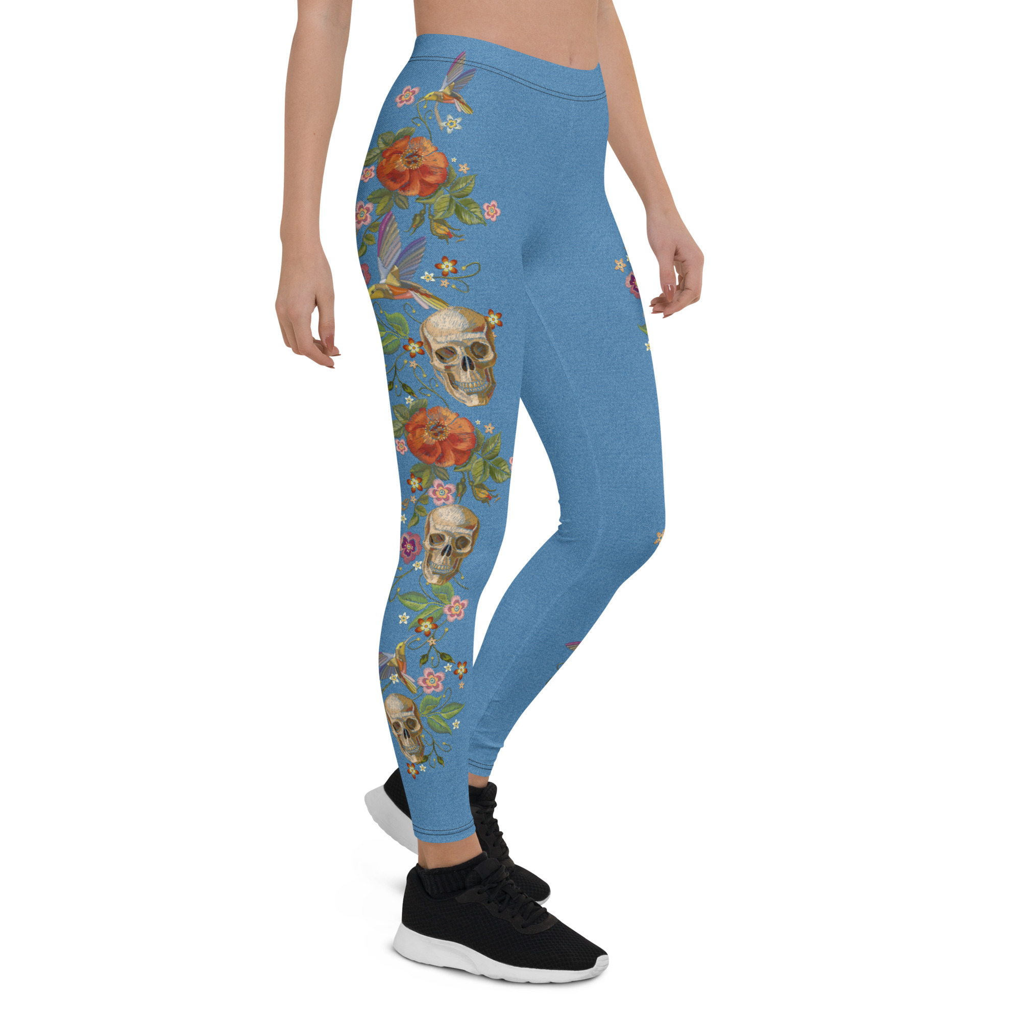 Floral Canvas Jeans Leggings
